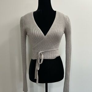 Dynamite - Ribbed Wrap Sweater - XS